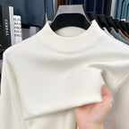 Men's autumn and winter high-quality cashmere solid color stand collar warm sweater