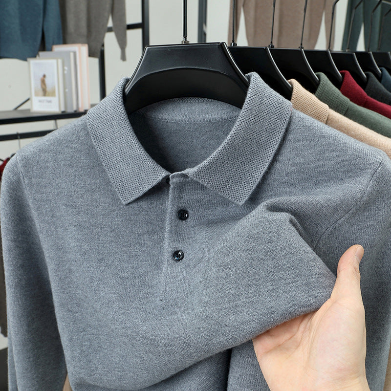 Men's New cashmere Classic Knit Polo Sweater