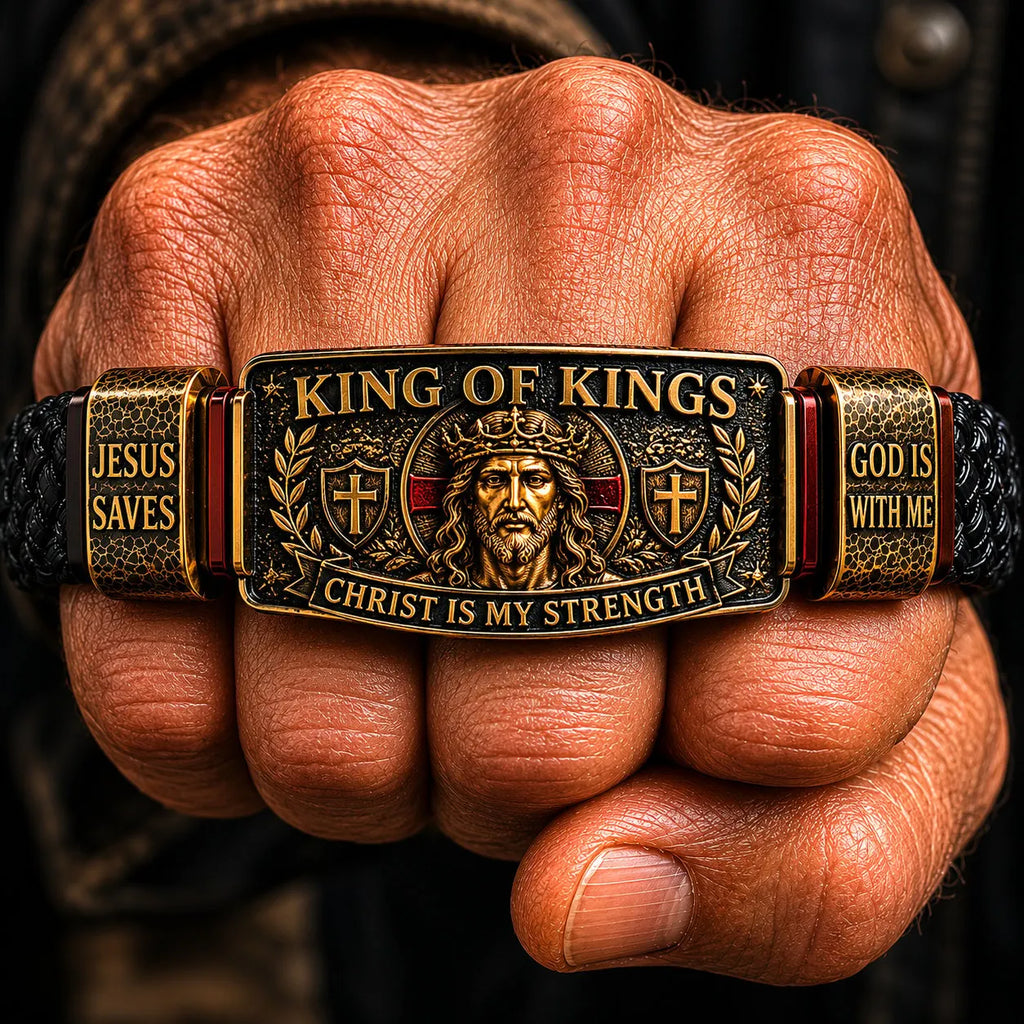💝💝King of Kings Faith Bracelet – Adjustable Christian Wristband – Gift