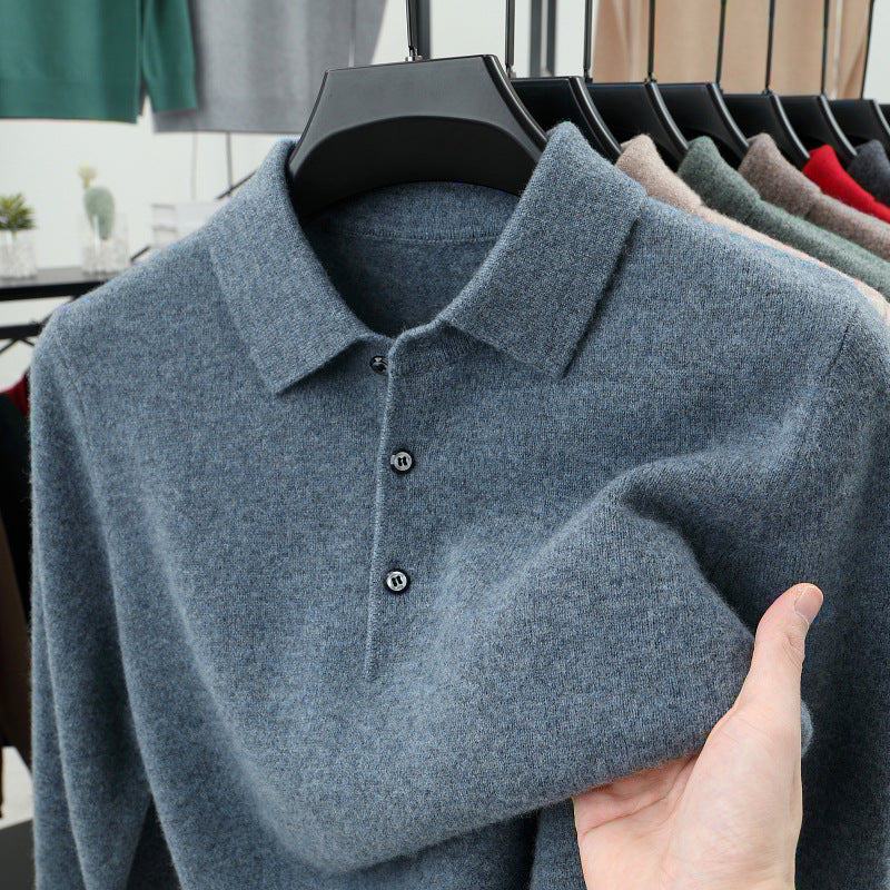 2025 Men's Cashmere Premium Knit Polo Sweater