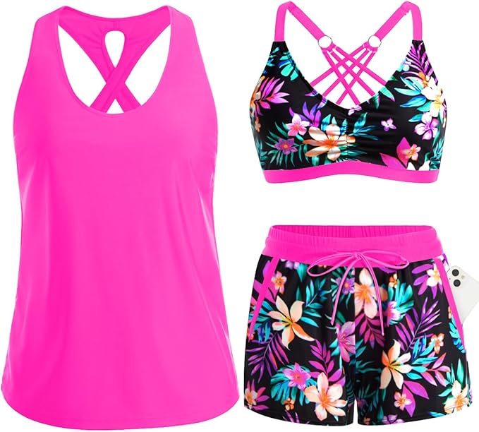 ✨✨LAST DAY 50% OFF - 3 Piece Tankini with Shorts🔥