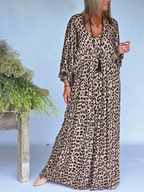 📦📦LAST DAY SAVE 49% ⏰Elegant & Cozy Loose-fit Leopard Print Dress