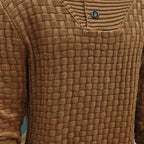 Men's Solid Color Round Neck Pullover Lapel Sweater 19352883X