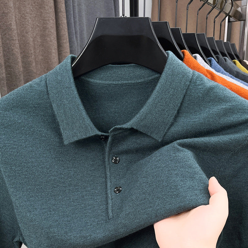 2025 Men's Cashmere Classic Knit Polo Sweater