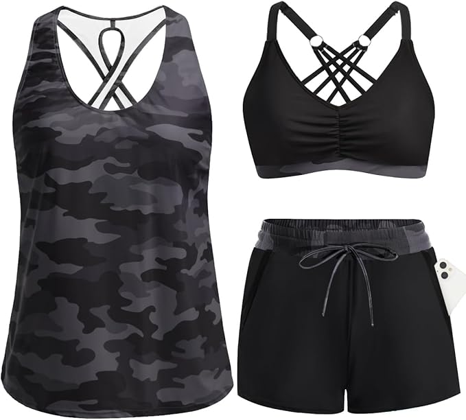 ✨✨LAST DAY 50% OFF - 3 Piece Tankini with Shorts🔥