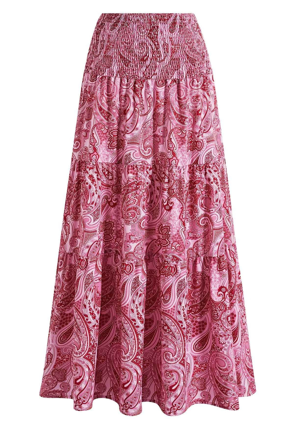 Women Printed Tiered Flared Maxi Skirt