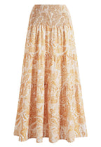 Women Printed Tiered Flared Maxi Skirt