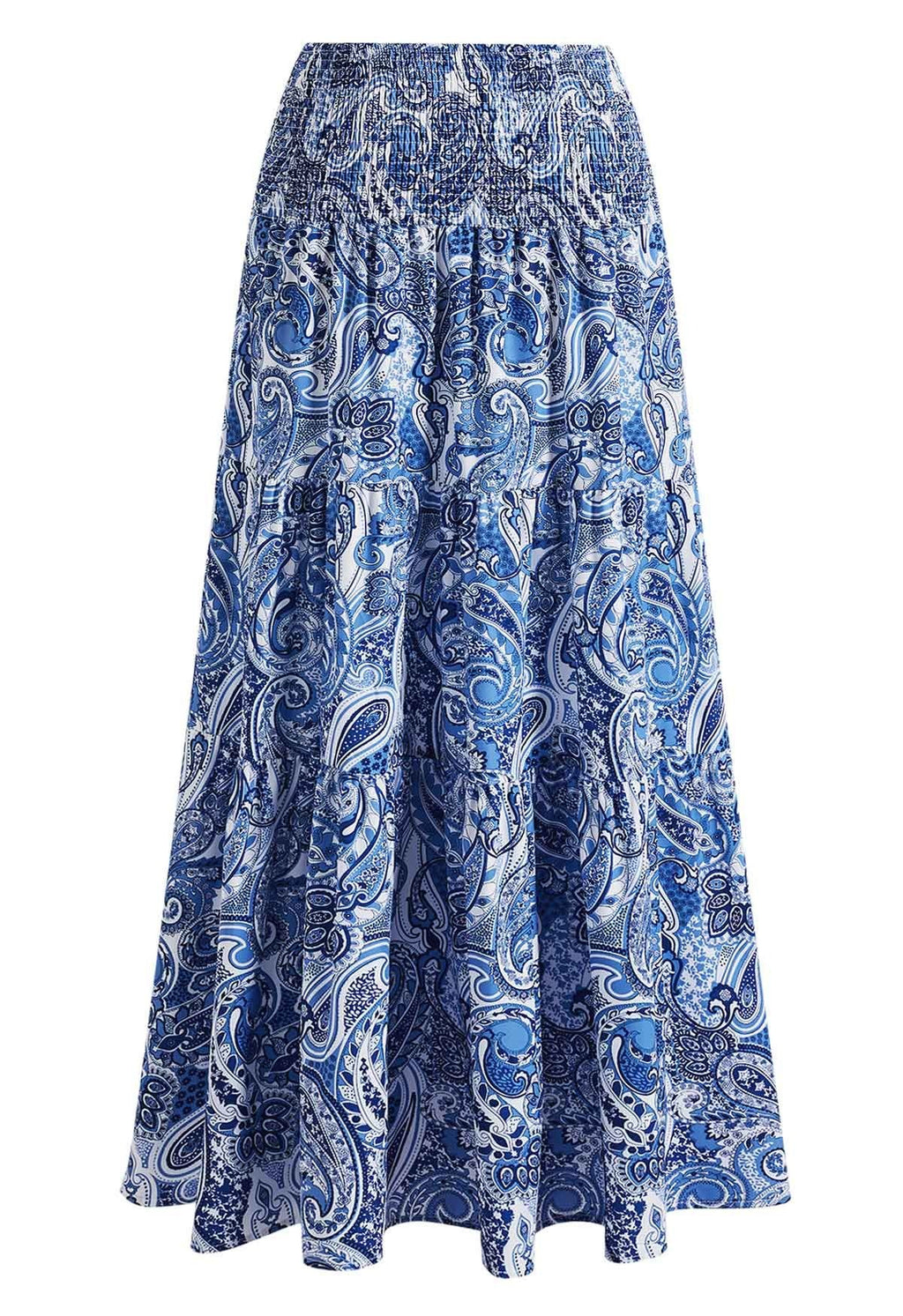Women Printed Tiered Flared Maxi Skirt