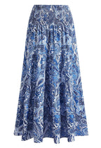 Women Printed Tiered Flared Maxi Skirt