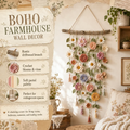 💝💝Bohemian style crochet flower wall hanging decoration