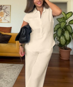 📦📦LAST DAY SAVE 49% ⏰Women's Summer Linen Casual Shirt Wide-Leg Pants Two-Piece Suit(Buy 2 Free Shipping)