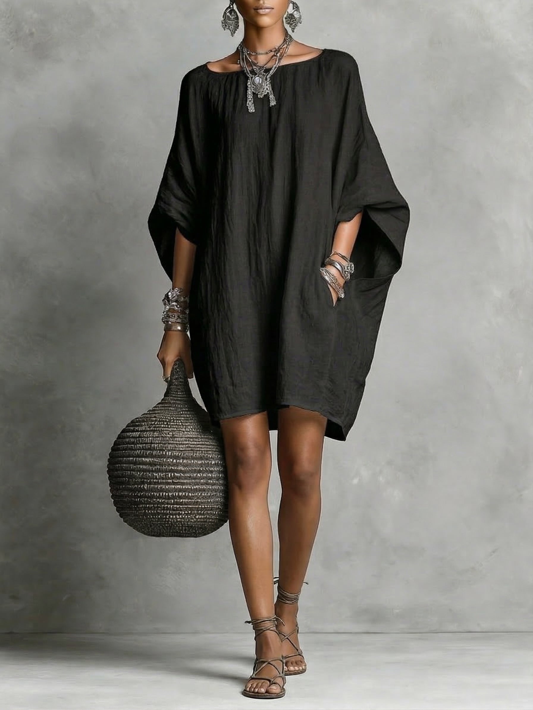 Women Casual cotton and linen dress