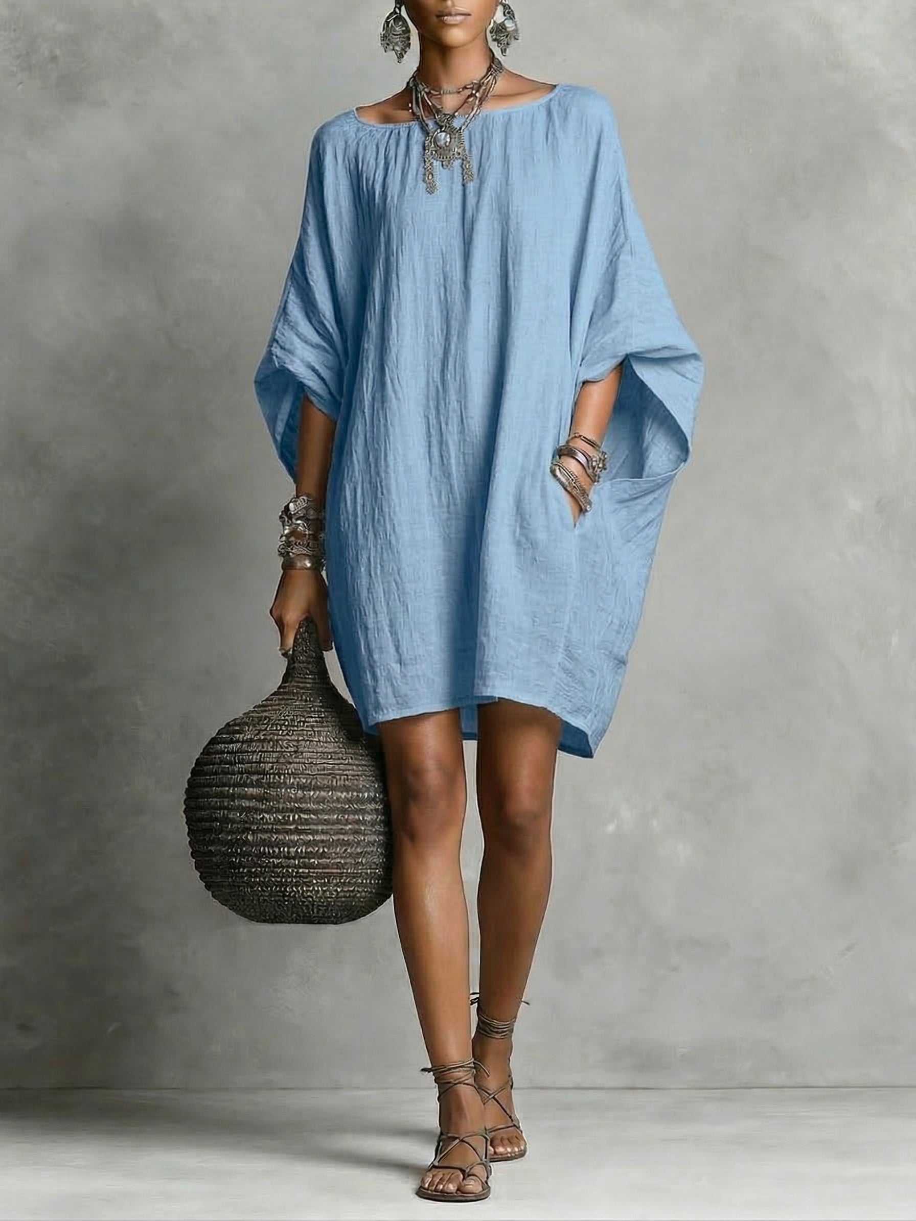 Women Casual cotton and linen dress