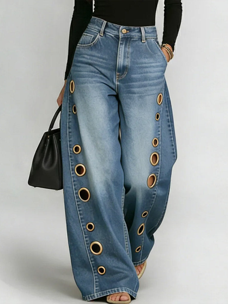 📦📦LAST DAY SAVE 49% ⏰Women's Retro Floral Art Print Casual Stylish Hollow Pants