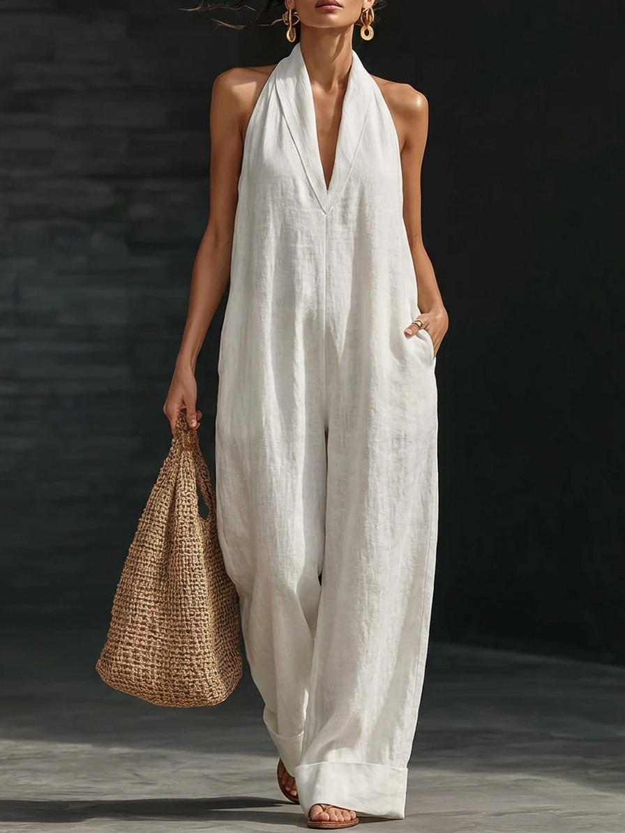 Plus Size Friendly Elegant Cozy Linen Jumpsuit - Spring Collection