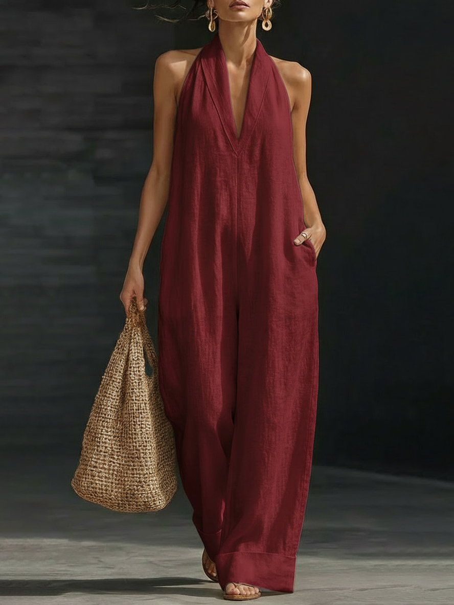 Plus Size Friendly Elegant Cozy Linen Jumpsuit - Spring Collection