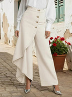 Plus Size Friendly Women's High-waisted Relaxed Fit Wide-leg Jeans With A Stylish Design.