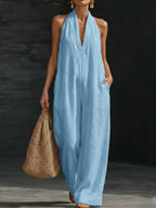 Plus Size Friendly Minimalist And Elegant Cozy Linen Jumpsuit