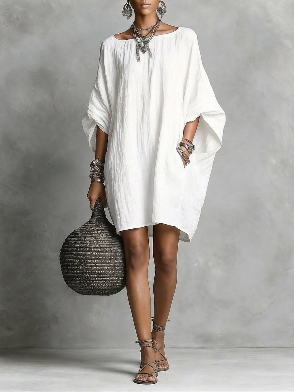 Women Casual cotton and linen dress