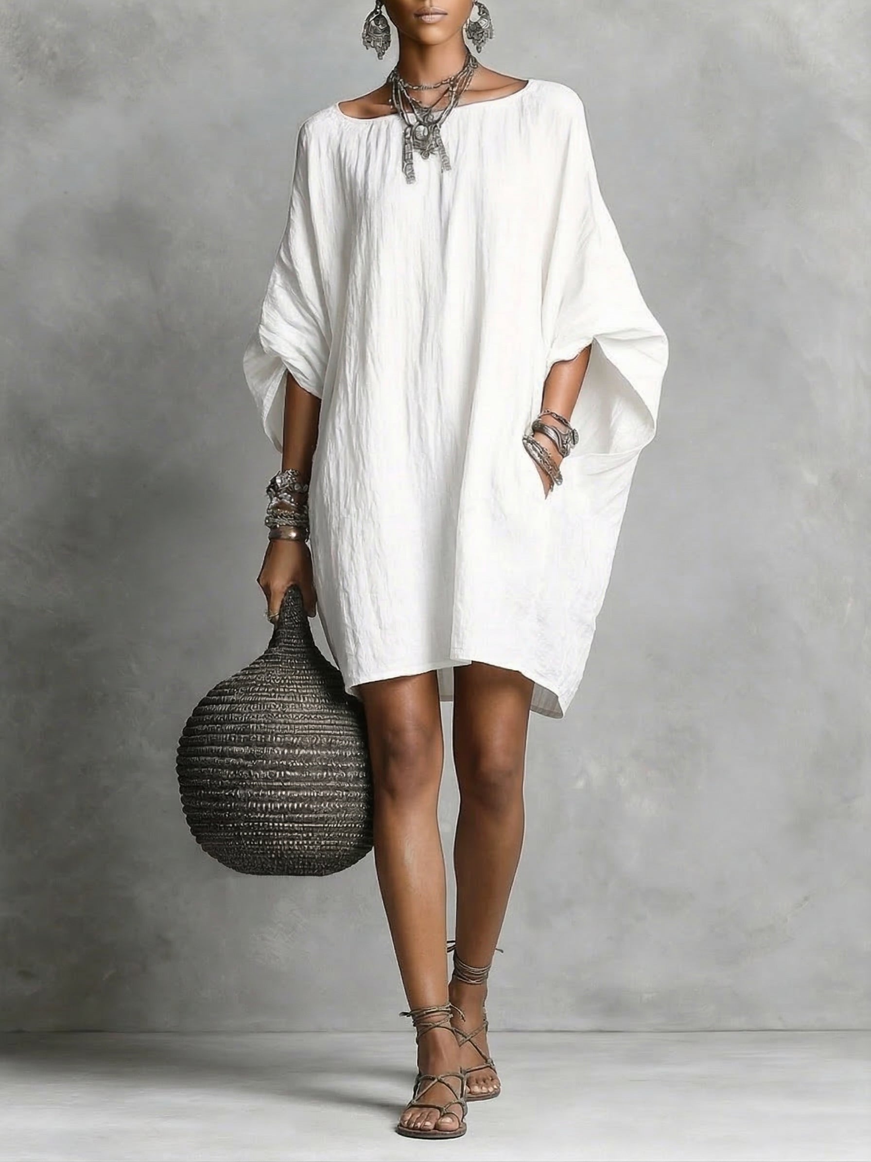 Women Casual cotton and linen dress