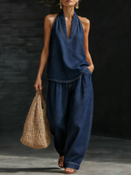 Plus Size Friendly Cozy Minimalist Two-piece Denim Set Spring
