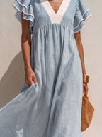 Vintage Art Comfortable Fabrics Cotton Linen Dress