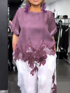Casual Linen-cotton Floral Print Jacket And Sleeveless Dress Two-piece Set