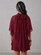 Stylish Casual Three-piece Set: Chiffon Top, Bandeau, And Mini Skort.