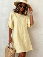 Artistic Striped Comfortable Cotton-linen Dress