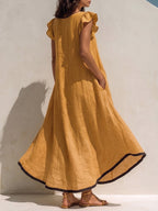 Vintage Art Comfortable Fabrics Cotton Linen Dress
