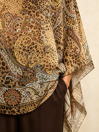Women's Vintage Leopard Poncho Blouse
