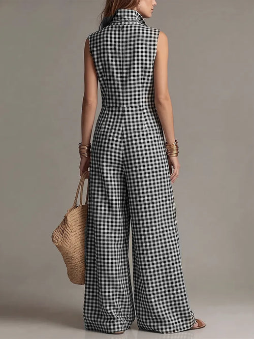 Classic Wide-Leg Linen Jumpsuit