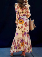 Women's Floral Pattern Art Casual Elegant Loose Long Dress