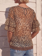 Vintage Art Comfortable Summer Fabrics Chiffon Shirt