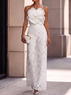 Resort Wear Elegant Romantic Floral Two-piece Set