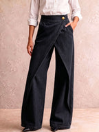 Women's High-waisted Casual Loose-fitting Wide-leg Jeans