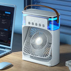 Summer Sale Now Live! Portable Mini Air Cooler Fan | Portable Humidifier Air Cooler Mist Fan Mini Table Fan for Home with 3 Speed Mode with Water Spray