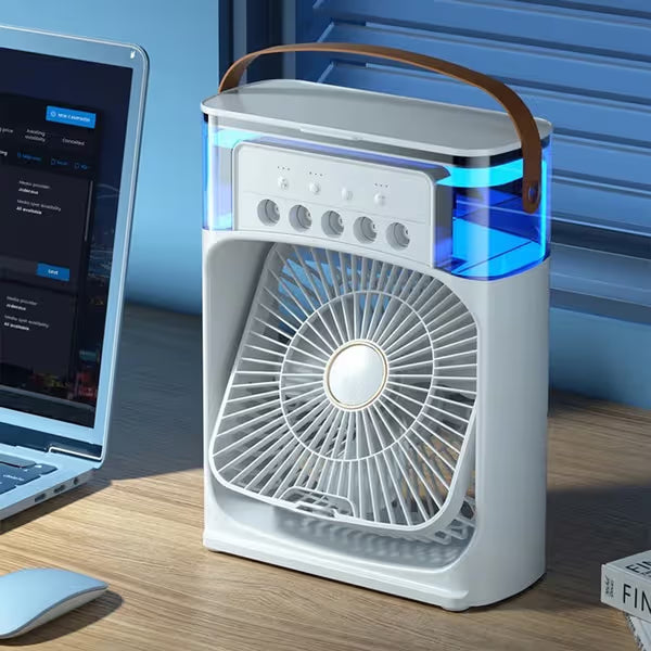 Summer Sale Now Live! Portable Mini Air Cooler Fan | Portable Humidifier Air Cooler Mist Fan Mini Table Fan for Home with 3 Speed Mode with Water Spray