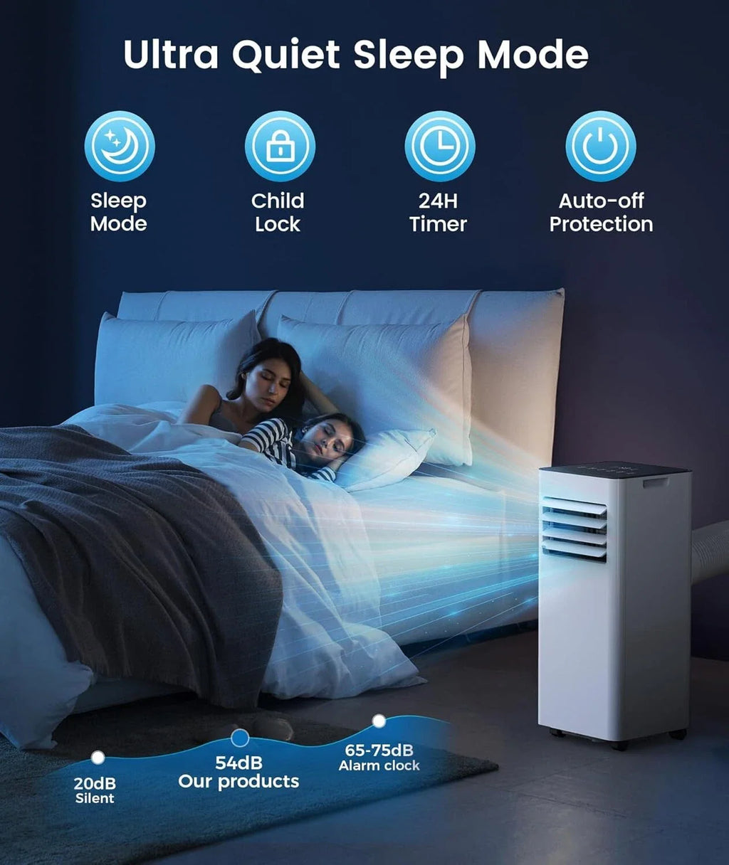 🤲 Factory direct sales 🔥8000 BTU Portable Air Conditioner, with Fan & Dehumidifier Mode, White （🎁Special Sale—Free Shipping)