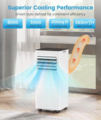 🤲 Factory direct sales 🔥8000 BTU Portable Air Conditioner, with Fan & Dehumidifier Mode, White （🎁Special Sale—Free Shipping)