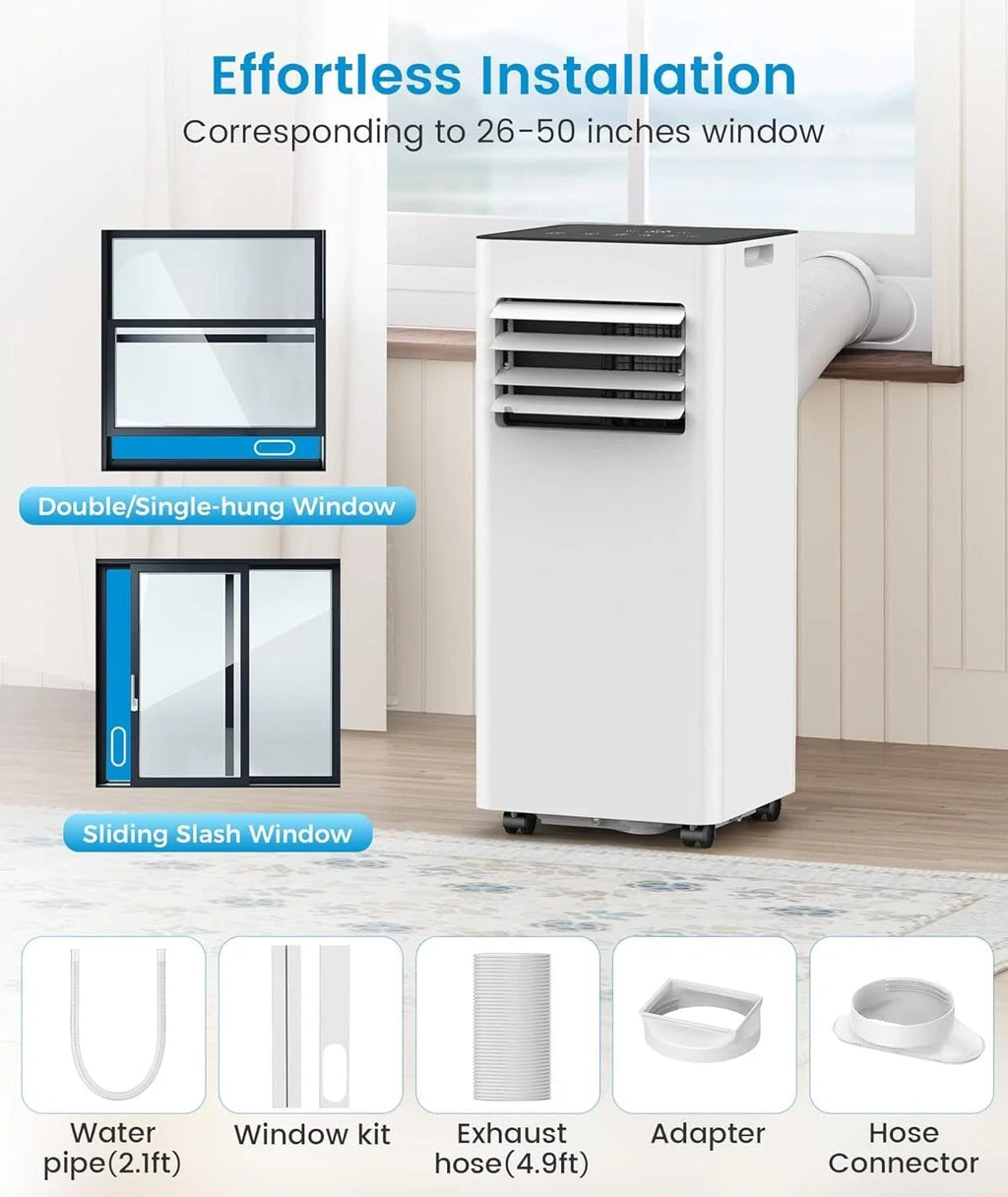 🤲 Factory direct sales 🔥8000 BTU Portable Air Conditioner, with Fan & Dehumidifier Mode, White （🎁Special Sale—Free Shipping)