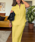 📦📦LAST DAY SAVE 49% ⏰Women's Summer Linen Casual Shirt Wide-Leg Pants Two-Piece Suit(Buy 2 Free Shipping)